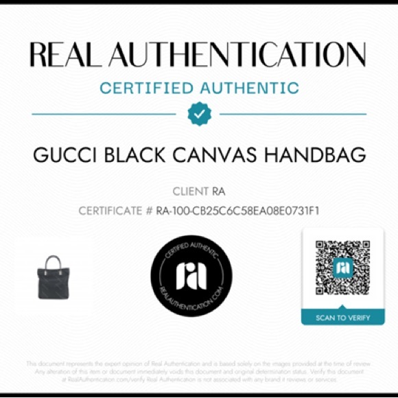 Gucci Black Canvas Handbag W COA - Picture 2 of 4